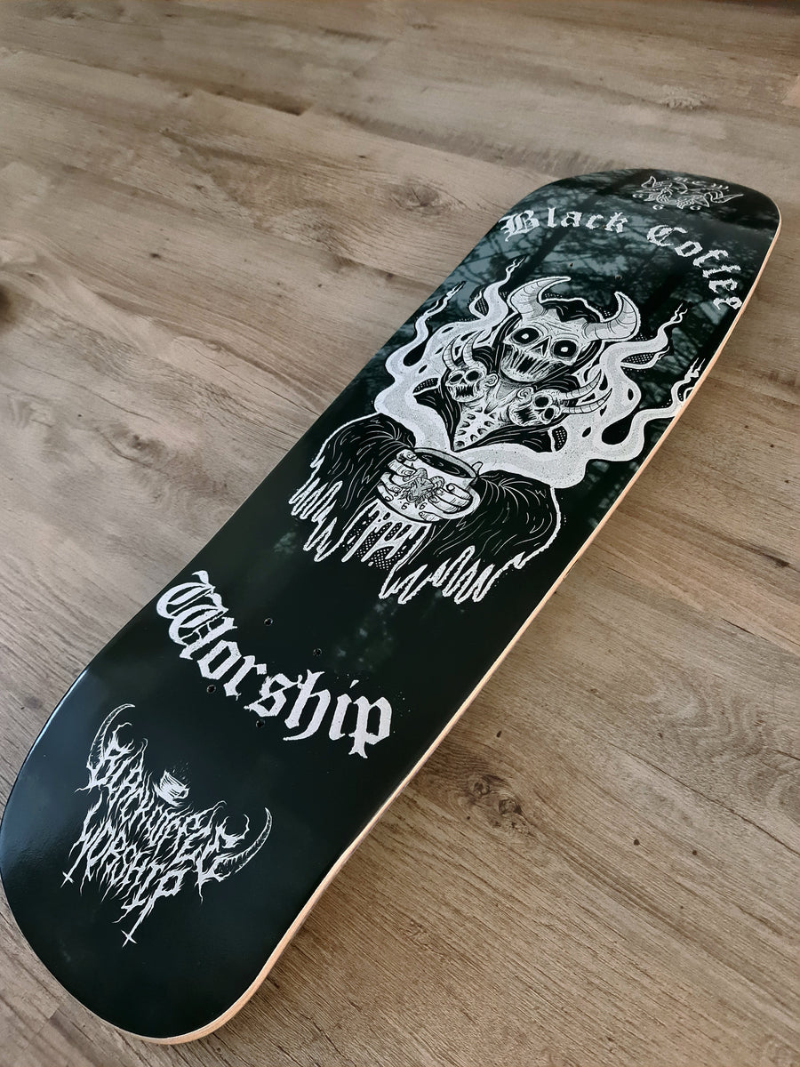 the black coffee worship reaper deck (w7 old skool shape) – Black ...