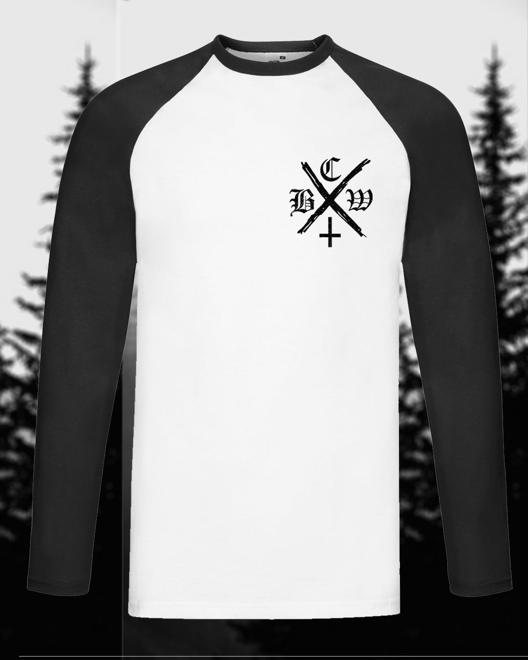 the bcw hXc chest pocket print long sleeve baseball tee