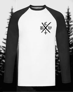 the bcw hXc chest pocket print long sleeve baseball tee